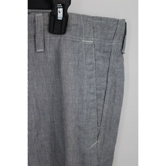 Banana Republic Straight Fit Trousers Navy White Pin Stripe 35x32 NWT - Picture 4 of 10